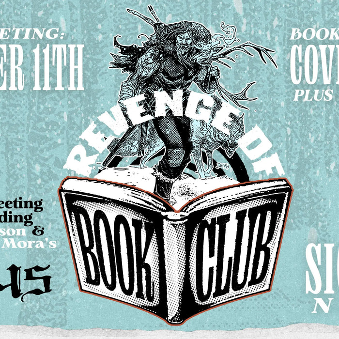 Revenge of Book Club meeting announcement for December 11th, featuring "Klaus.