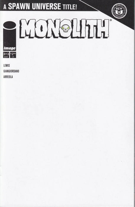 Spawn Monolith #3 (Of 3) Cover B Blank Sketch Variant (Mature) Image Comics