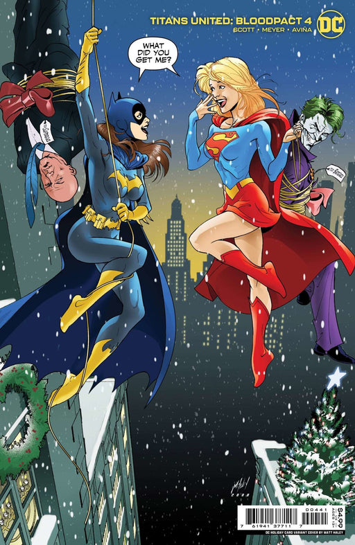 Titans United Bloodpact #4 Of 6 Cvr C Matt Haley Dc Holiday Card Card Stock Var