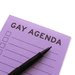 GAY AGENDA Queer LGBTQ+ Notepad Checklist 4x6 in pride gift No Packaging/Unsleeved