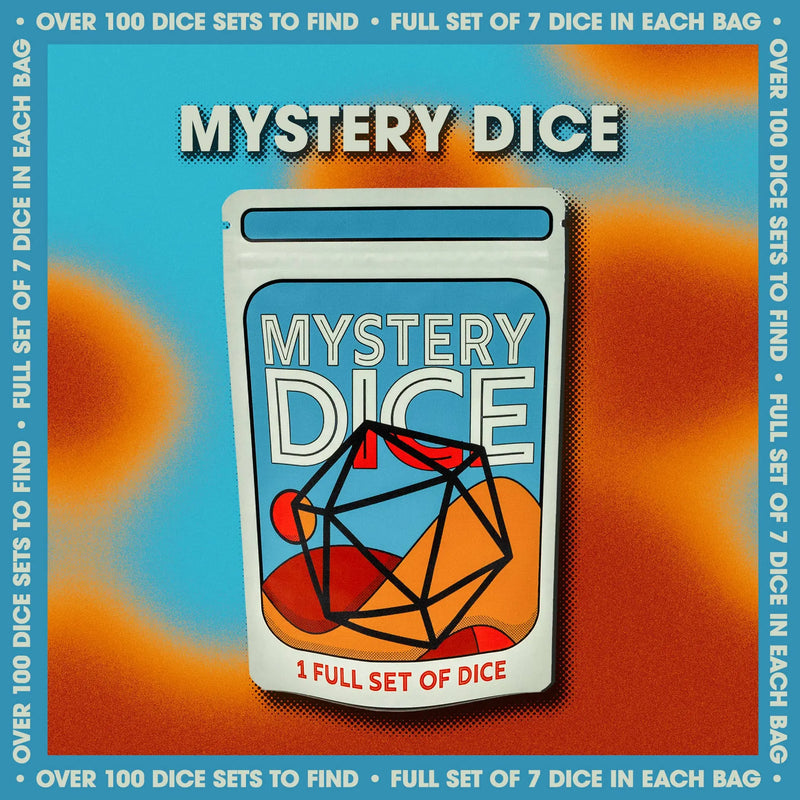 Mystery Dice - full set of 7 Polyhedral Dice 1985 Games