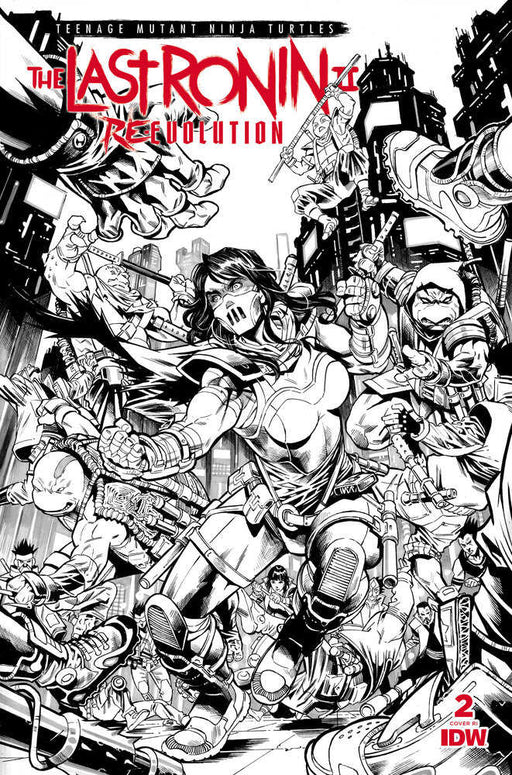 Teenage Mutant Ninja Turtles: The Last Ronin II--Re-Evolution #2 Variant Ri (75) (Escorzas Black & White) IDW Publishing