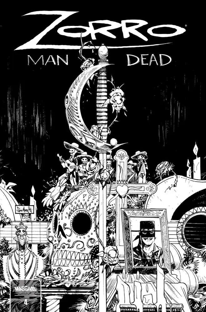 Zorro Man Of The Dead #4 (Of 4) Cover B Murphy Black & White (Mature) Massive Publishing