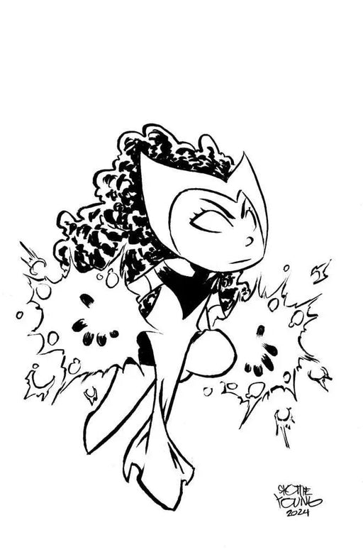 Scarlet Witch #1 Skottie Young'S Big Marvel Virgin Black And White Variant Marvel Comics