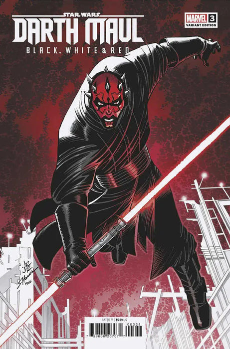 Star Wars: Darth Maul - Black, White & Red #3 John Romita Jr. Variant Marvel Comics