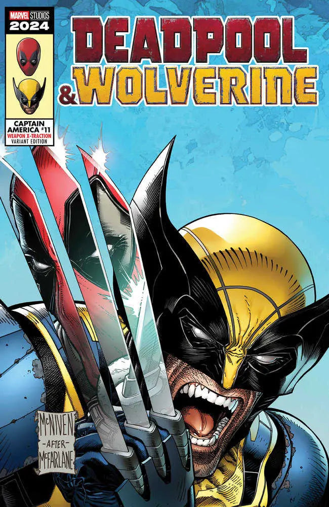 Captain America #11 Steve Mcniven Deadpool & Wolverine Weapon X-Traction Variant [Dpwx] Marvel Comics