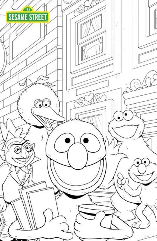 Sesame Street #1 Cover C Coloring Book Sketch Oni Press