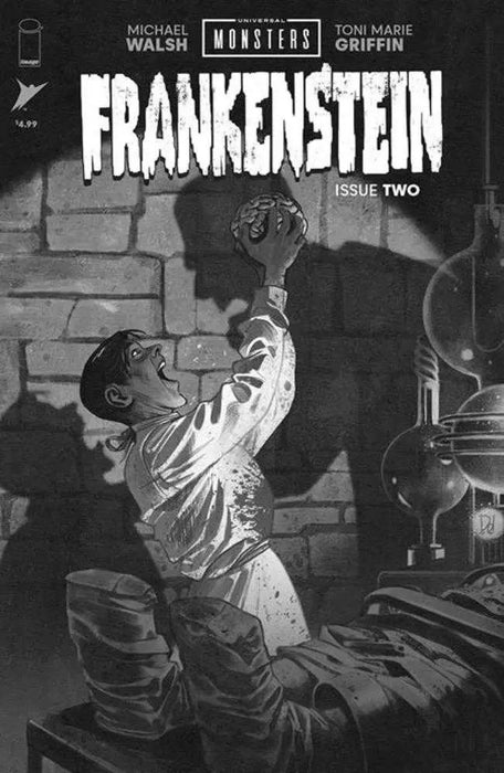 Universal Monsters Frankenstein #2 (Of 4) Cover D 1 in 25 Mike Del Mundo Classic Horror Black & White Variant Image Comics