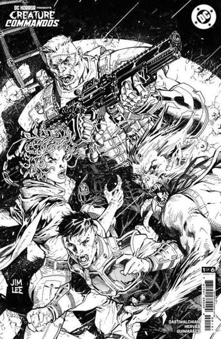 DC Horror Presents Creature Commandos #1 (Of 6) Cover D 1 in 25 Jim Lee Black & White Card Stock Variant (Mature) DC Comics