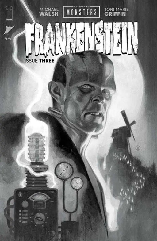 Universal Monsters Frankenstein #3 (Of 4) Cover D 1 in 25 Julian Totino Tedesco Classic Horror Black & White Variant Image Comics