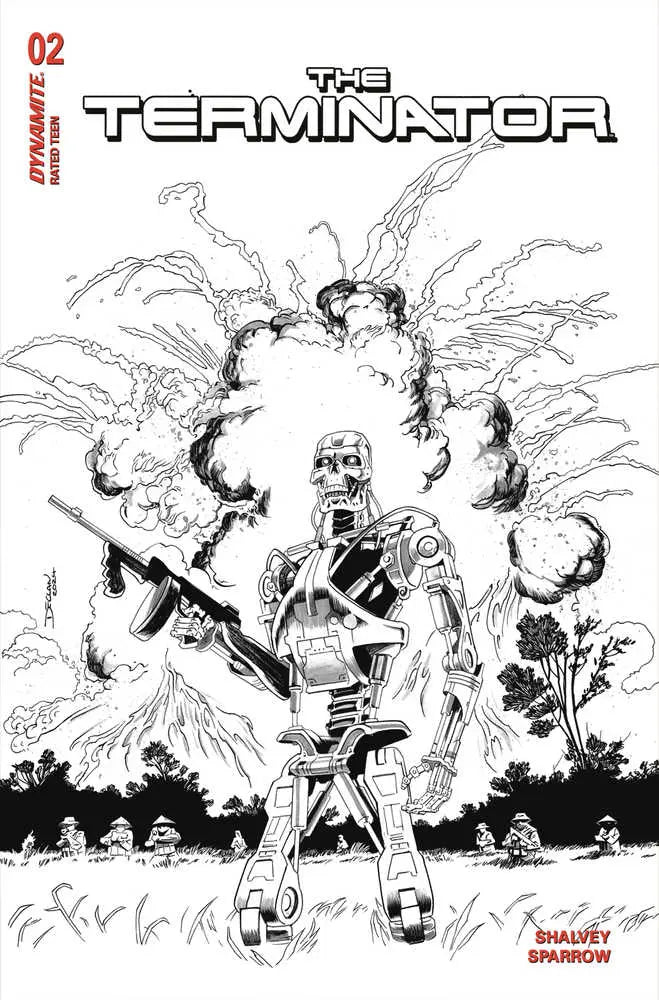 Terminator #2 Cover K 20 Copy Variant Edition Shalvey Line Art Dynamite Entertainment