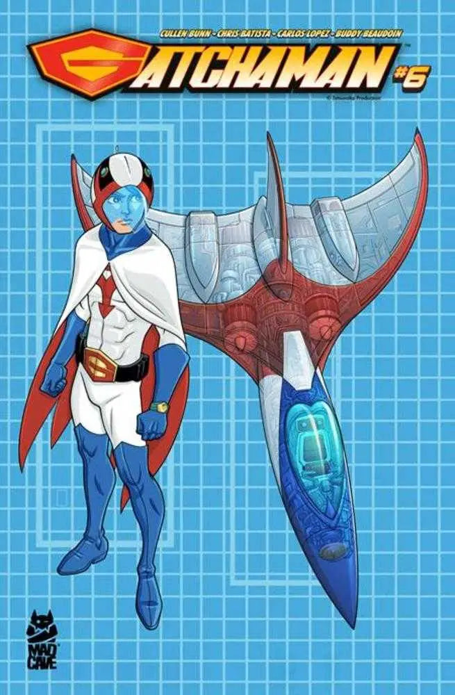 Gatchaman #6 Cover B Chris Batista Blueprint Ken And G-1 Variant Mad Cave Studios
