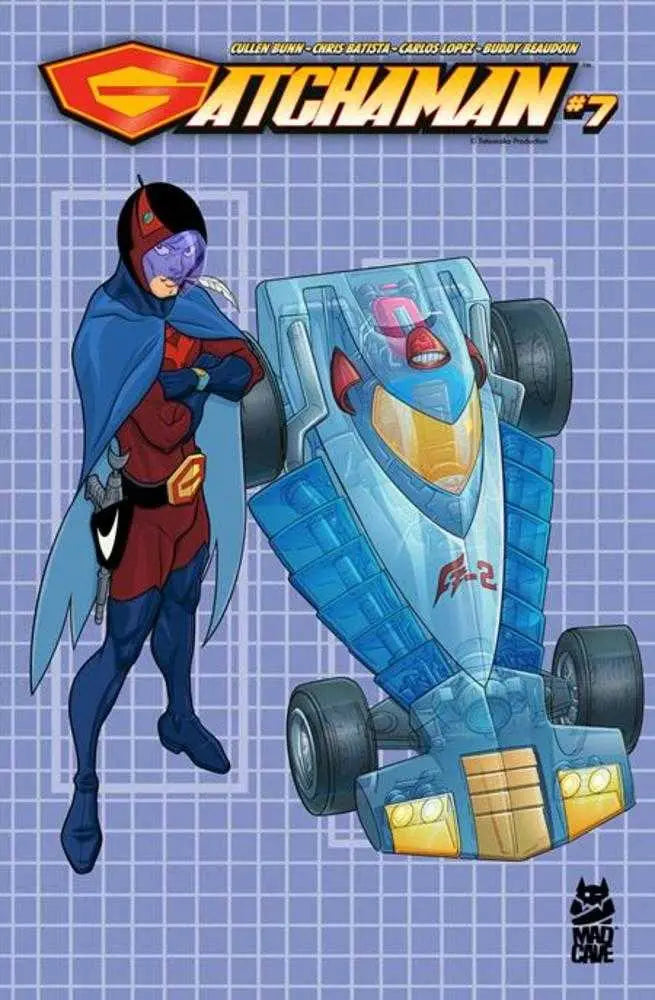 Gatchaman #7 Cover B Chris Batista Blueprint Joe And G-2 Variant Mad Cave Studios