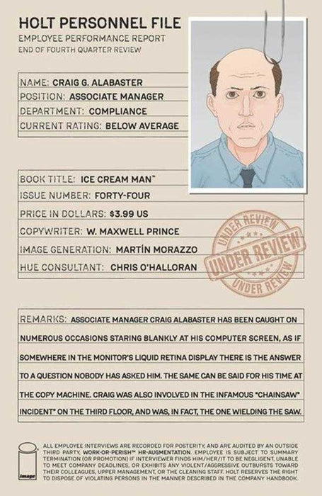 Ice Cream Man #44 Cover A Martin Morazzo & Chris Ohalloran (Mature) Image Comics