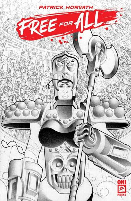 Free For All #1 (One Shot) Cover F 1 in 10 Matt Lesniewski Black & White Variant Oni Press