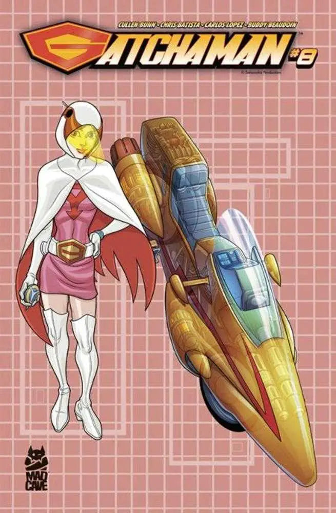 Gatchaman #8 Cover B Chris Batista Blueprint Jun And G-3 Variant Mad Cave Studios