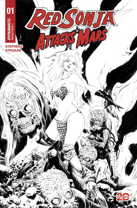 Red Sonja Attacks Mars #1 Cover F 10 Copy Variant Edition Lee Line Art Dynamite Entertainment