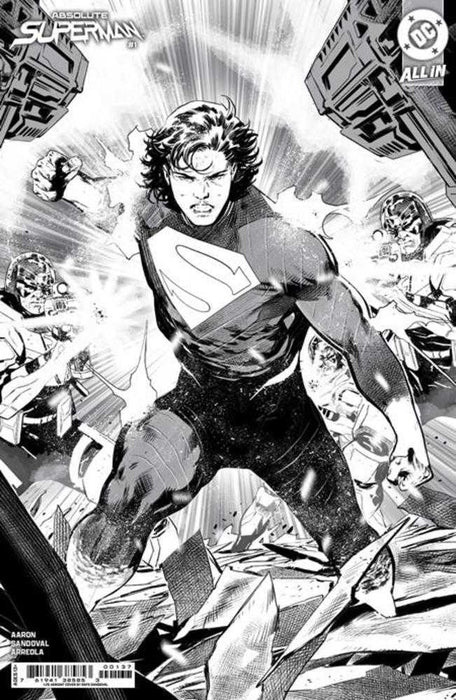 Absolute Superman #1 3rd Print Cover B 1 in 25 Rafa Sandoval Black & White Card Stock Variant DC Comics