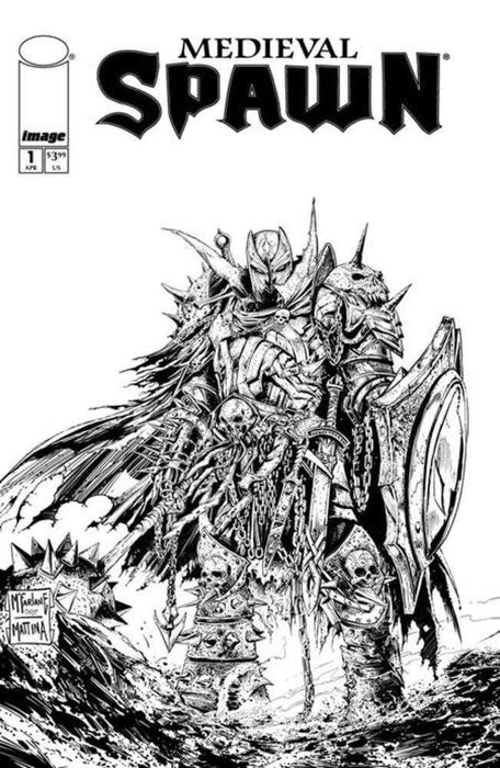 Medieval Spawn #1 (Of 4) Cover B Todd McFarlane & Francesco Mattina Black & White Variant Image Comics