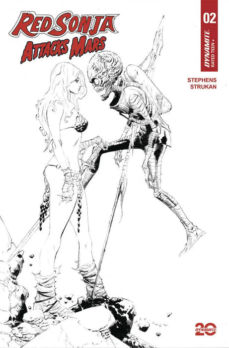 Red Sonja Attacks Mars #2 Cover E 10 Copy Variant Edition Lee Line Art Dynamite Entertainment