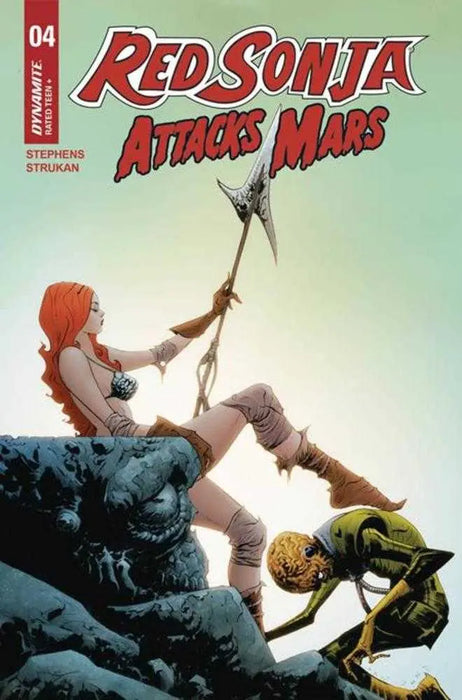 Red Sonja Attacks Mars #4 (Of 4) Cover B Jae Lee Polybagged Trading Card Variant Dynamite Entertainment