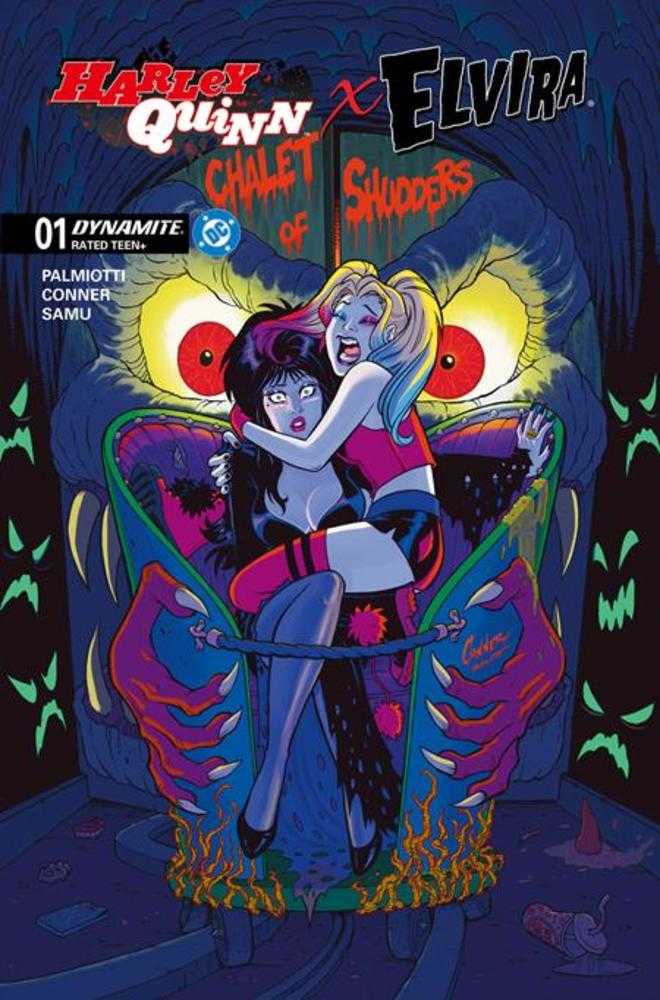 Harley Quinn X Elvira #1 Cover P Inc 1:15 Amanda Conner Foil Variant Dynamite Entertainment