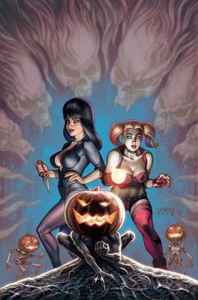 Harley Quinn X Elvira #1 Cover T Inc 1:30 Joseph Michael Linsner Full Art Variant Dynamite Entertainment