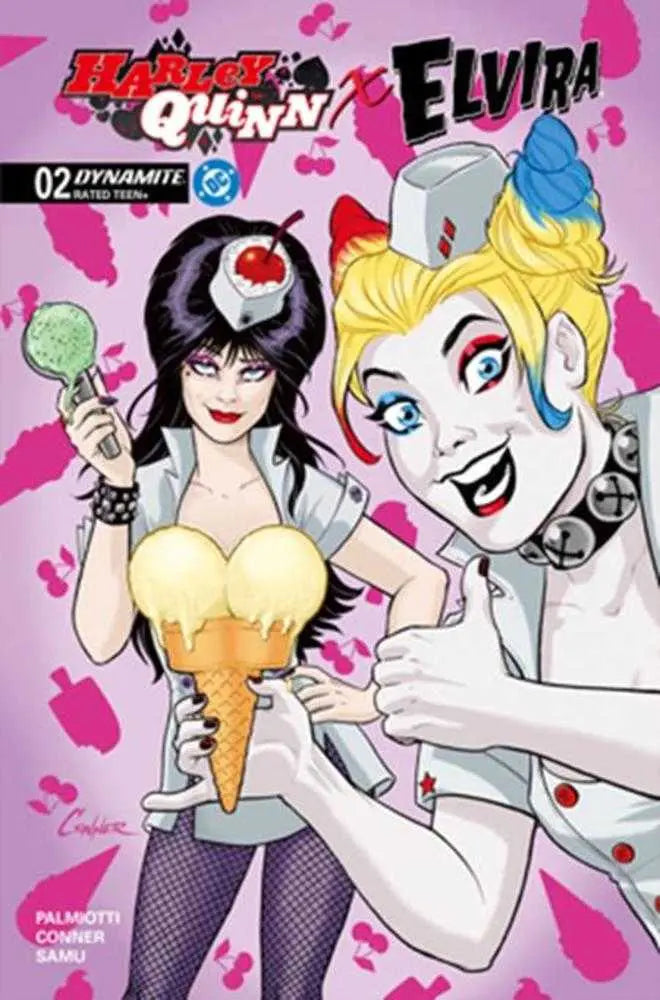 Harley Quinn X Elvira #2 Cover K 1 in 10 Amanda Conner Ice Cream Original Variant Dynamite Entertainment