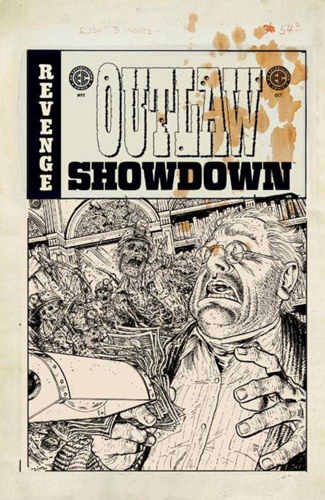 EC Outlaw Showdown #1 Cover E Inc 1:20 Tony Moore Black & White Artist Edition Variant Oni Press