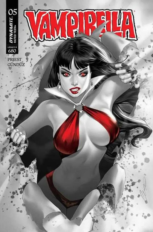 Vampirella (2025) #5 Cover P Inc 1:7 Elias Chatzoudis Black & White Foc Bonus Variant Dynamite Entertainment