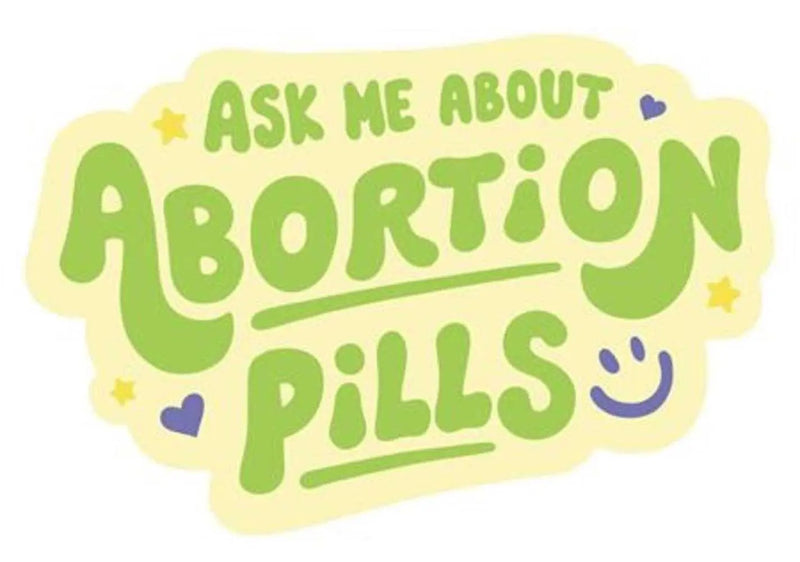 Ask Me About Abortion Pills Sticker Silver Sprocket