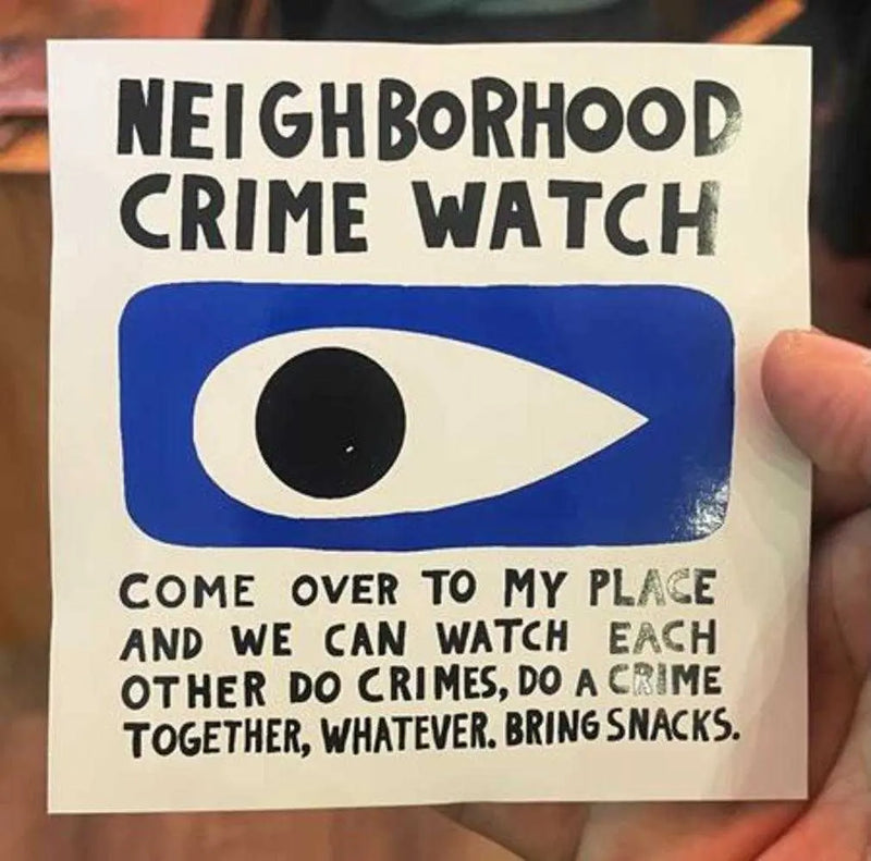 Neighborhood Crime Watch Sticker Silver Sprocket