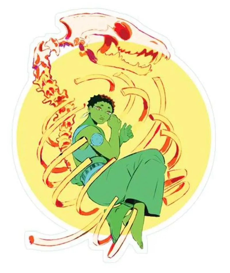 Cry Wolf Girl Sticker Silver Sprocket