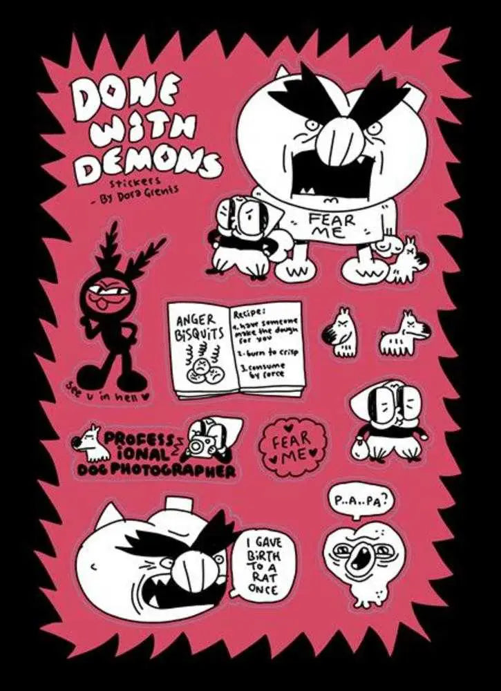 Done With Demons Sticker Sheet Silver Sprocket