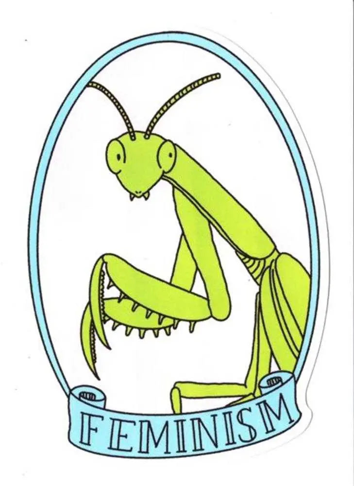 Feminism Mantis Sticker Silver Sprocket