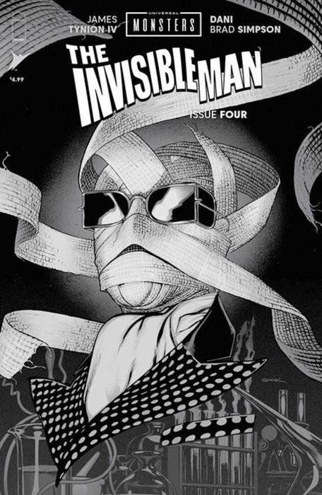 Universal Monsters: The Invisible Man #4 (Of 4) Cover D 1 in 25 Ryan Sook Black & White Horror Variant