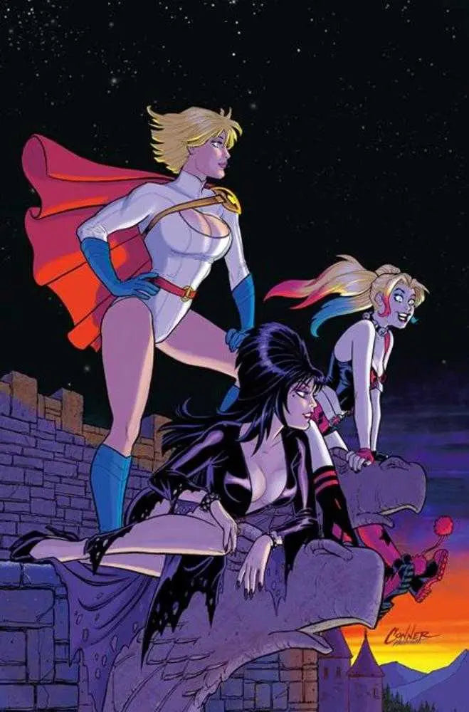 Harley Quinn X Elvira #3 Cover K Inc 1:20 Amanda Conner Night Full Art Variant Dynamite Entertainment