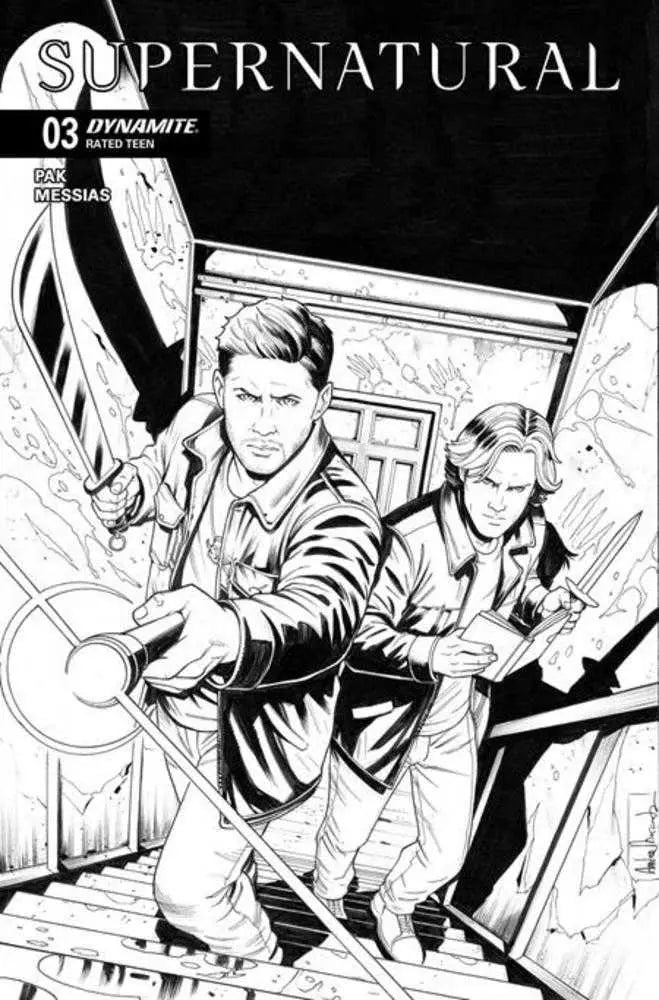 Supernatural #3 Cover F 1 in 10 Andrea Broccardo Line Art Variant Dynamite Entertainment