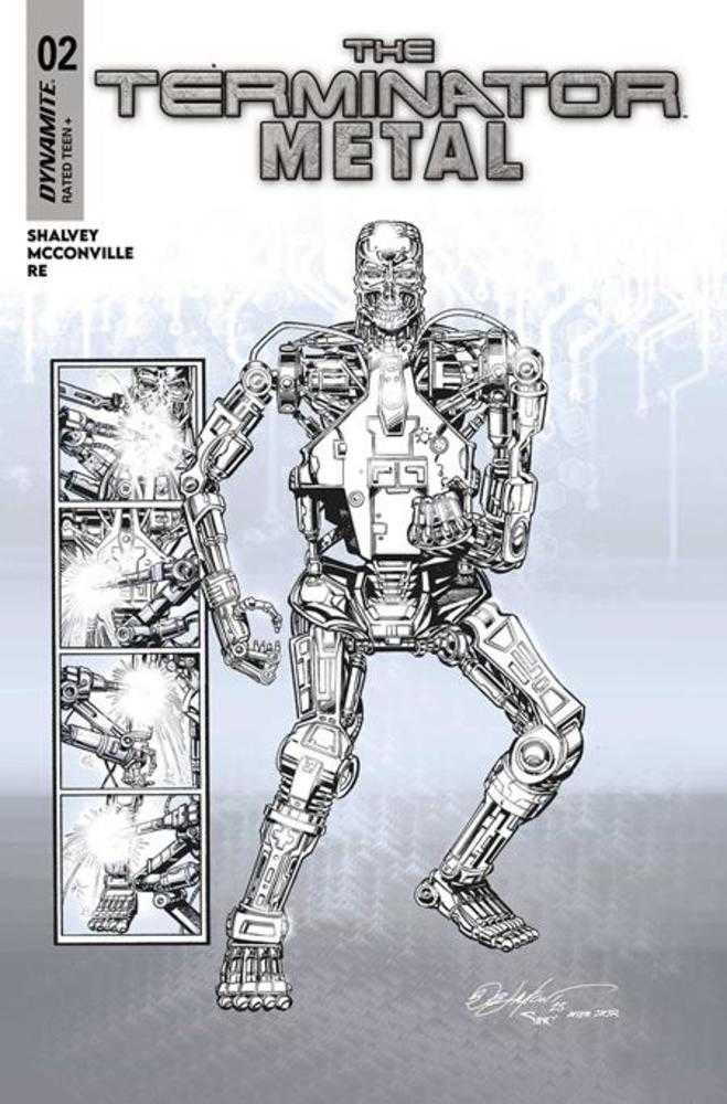 Terminator Metal #2 Cover J Inc 1:5 Bob Layton Line Art FOC Bonus Variant Dynamite Entertainment