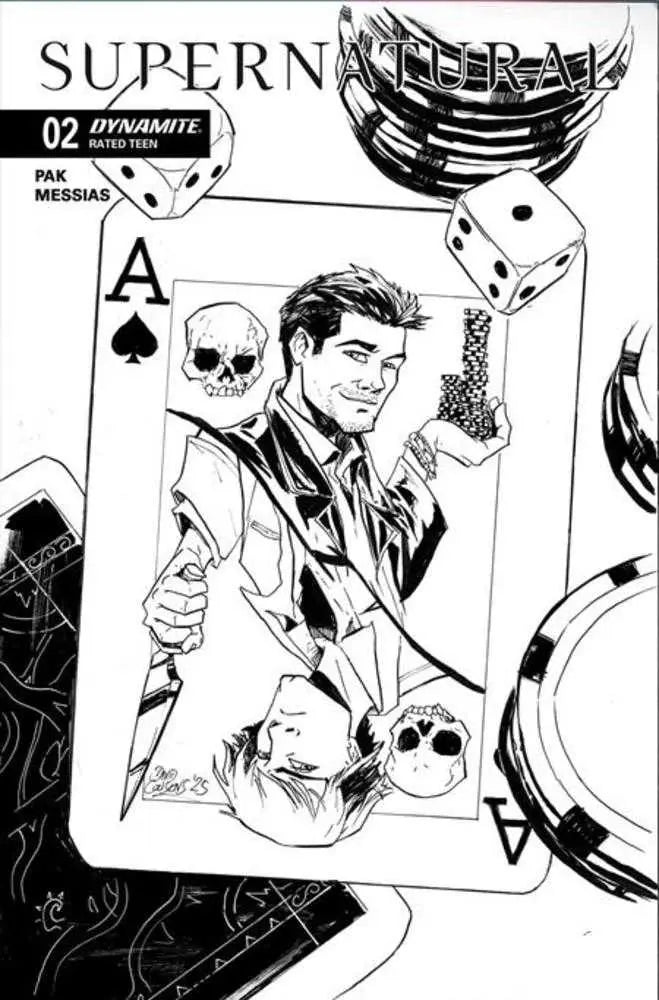 Supernatural #2 Cover K Inc 1:7 David Cousens Line Art Foc Bonus Variant Dynamite Entertainment