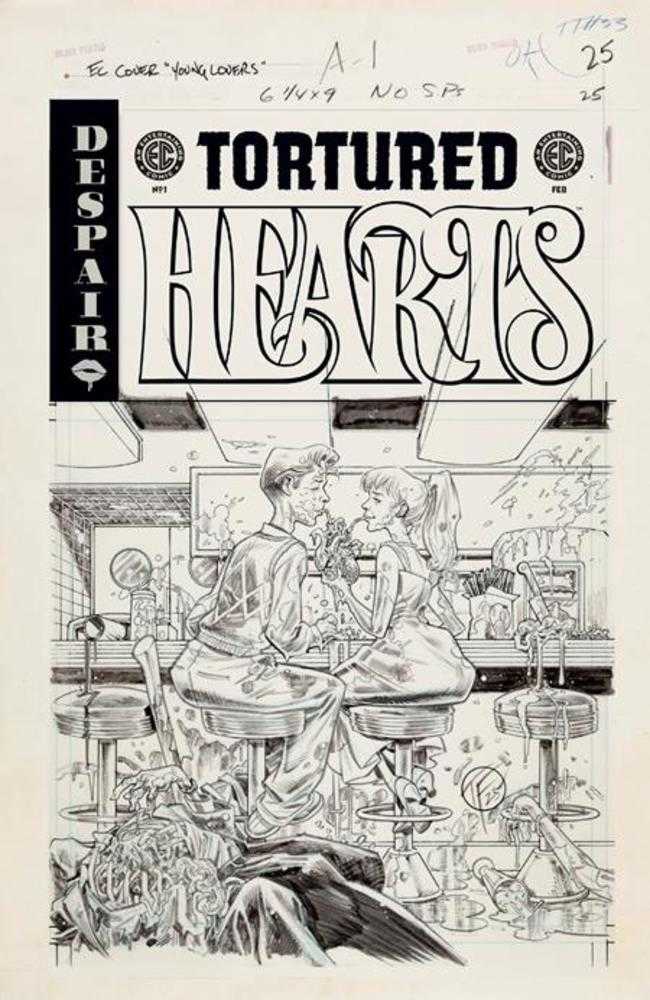 EC Tortured Hearts #1 (One Shot) Cover E Inc 1:20  Dustin Weaver Black & White Artist Edition Variant Oni Press
