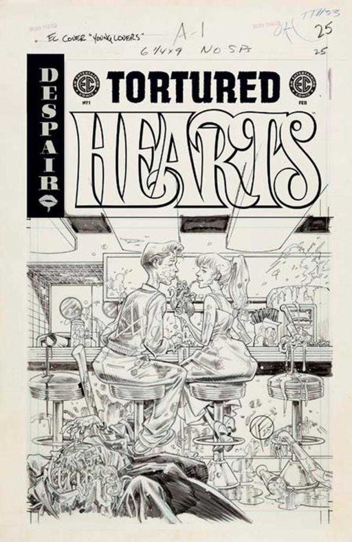 EC Tortured Hearts #1 (One Shot) Cover E Inc 1:20  Dustin Weaver Black & White Artist Edition Variant Oni Press