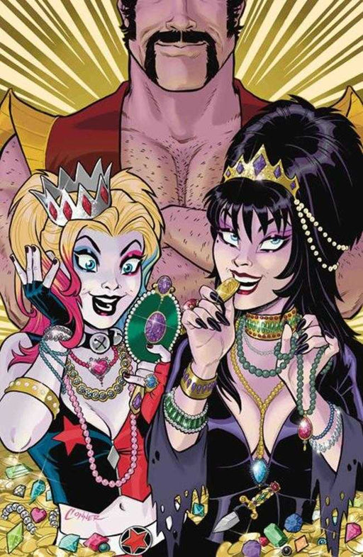 Harley Quinn X Elvira #5 Cover L Inc 1:20 Amanda Conner Jewels Full Art Variant Dynamite Entertainment