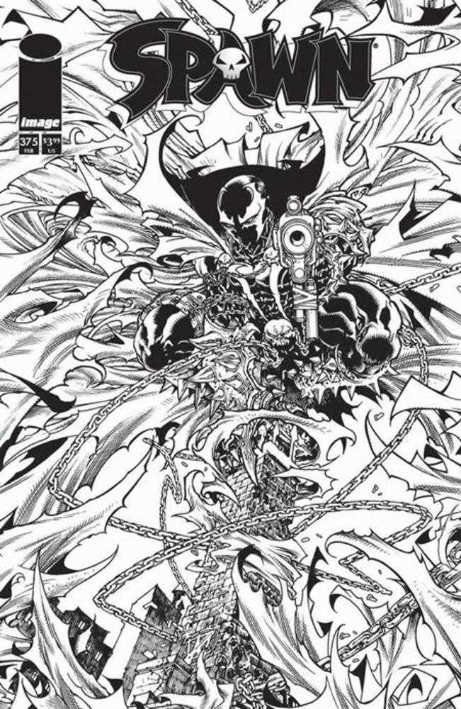 Spawn #375 Cover B Harvey Tolibao Black & White Variant Image Comics