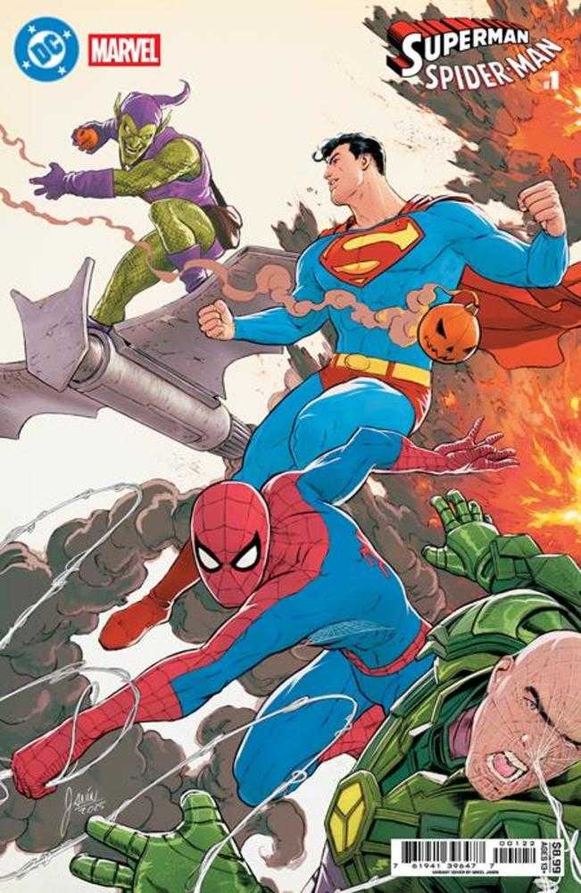 DC Marvel Superman Spider-Man #1 (One Shot) Cover J Mikel Janin Superman & Spider-Man vs Lex Luthor & Green Goblin Card Stock Variant DC Comics