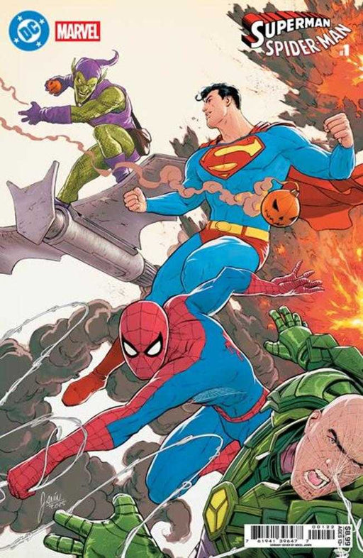 DC Marvel Superman Spider-Man #1 (One Shot) Cover J Mikel Janin Superman & Spider-Man vs Lex Luthor & Green Goblin Card Stock Variant DC Comics