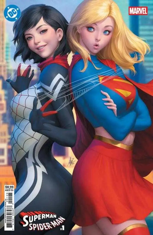 DC Marvel Superman Spider-Man #1 (One Shot) Cover M Stanley Artgerm Lau Supergirl & Silk Card Stock Variant DC Comics