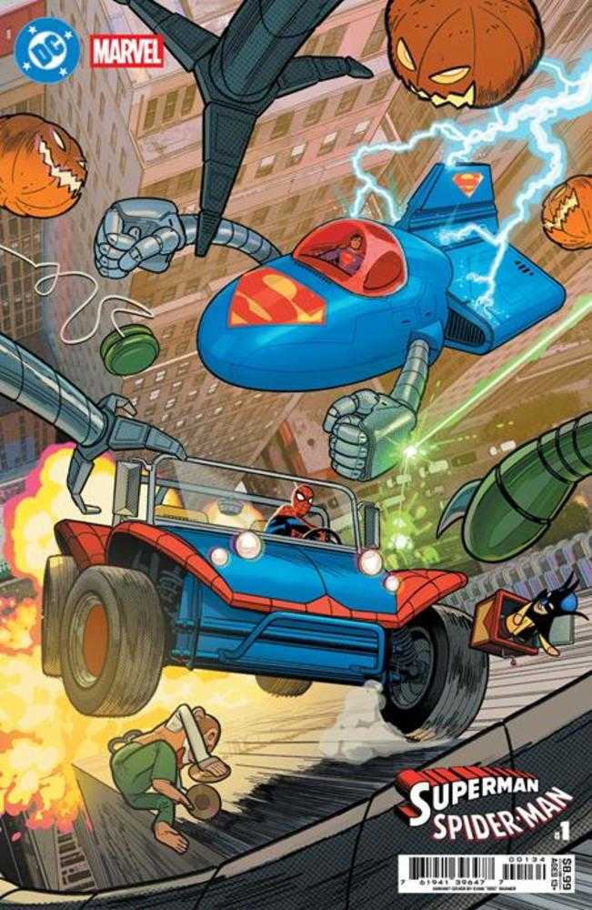 DC Marvel Superman Spider-Man #1 (One Shot) Cover T Evan Doc Shaner Supermobile & Spider Mobile Card Stock Variant DC Comics