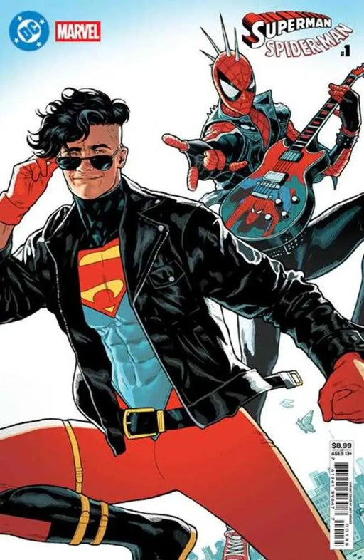 DC Marvel Superman Spider-Man #1 (One Shot) Cover U Jeff Spokes Superboy 90 S & Spider Punk Card Stock Variant DC Comics