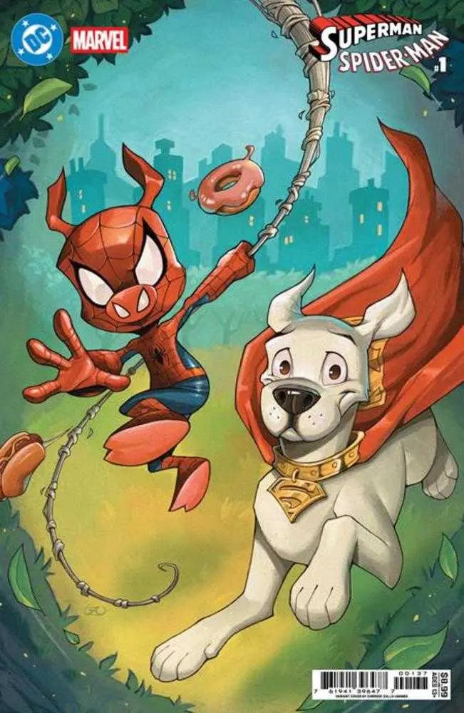 DC Marvel Superman Spider-Man #1 (One Shot) Cover W Chrissie Zullo Krypto & Spider Ham Card Stock Variant DC Comics